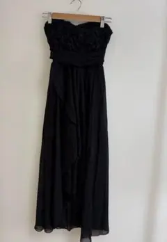 【キャバドレス】ストラップレス黒ロングドレス　10%OFF中♪