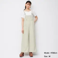 GU バックル付きサロペットワイドパンツ M