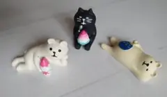 コンコンブル シリーズ 3種類 かき氷 白熊 黒猫 デコレ DECOLE 置き物