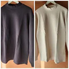 ユニクロ U ブラッシュドモックネックTシャツ 2色セット