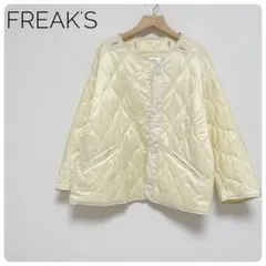 【美品】FREAK’S STORE キルティングジャケット F ノーカラー
