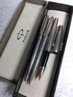 PARKER スターリングシルバー万年筆（初期・ペン先 14K）・ボールペン