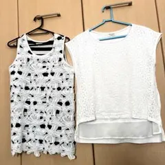 ハッシュアッシュ　花柄レースタンクトップhushush 他花柄タンクトップのサムネイル