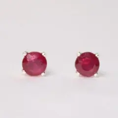 실버 925 루비 4mm 천연석 피어싱