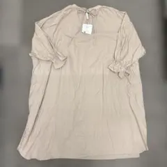 BLANCO+ ベージュ 五分袖カットソーワンピース