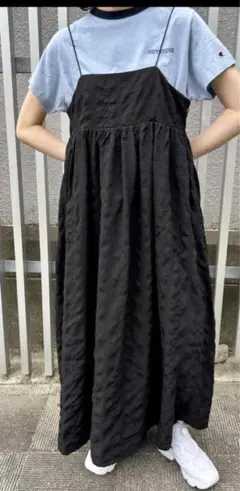 KBF スパゲッティストラップキャミワンピース