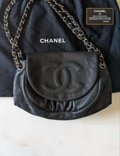 シャネル CHANEL キャビアスキン チェーンバッグ 黒 ショルダーバック