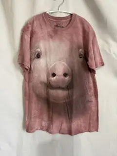 THE MOUNTAINタイダイアニマル豚ピッグ顔プリント Tシャツ　Mサイズ