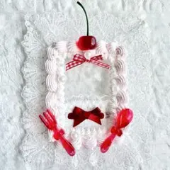 【専用】ホイップデコ トレカケースデコ レースリボン ピンク赤 量産型