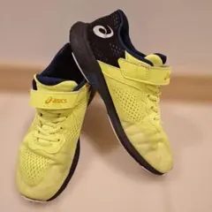 asics イエロー ブラック スニーカーマジックテープ23㎝