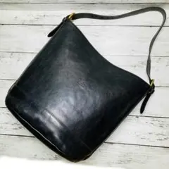 土屋鞄製造所 ユニックリベルタ フラットショルダーバッグ ブラック 大