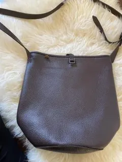 used KOOS コース　レザー　ショルダーバッグ　ブラウン　こげ茶
