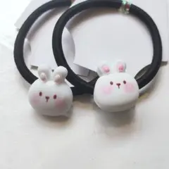 ヘアゴム　キッズヘアゴム　うさぎ　2個セット　ハンドメイド