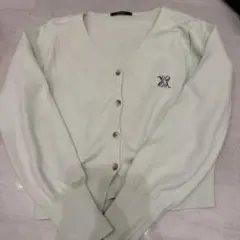 YELLOW 薄い緑 Vネックカーディガン