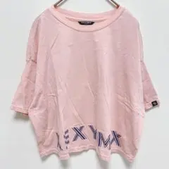ゼクシィミックス|ロゴプリント Tシャツ【S】ショート丈 クルーネック ピンク