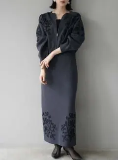 【Lumier/リュミエ】コード刺繍入りセットアップ