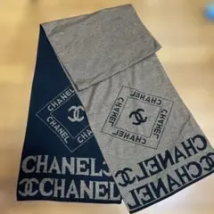 美品‼︎CHANEL ロゴ入り リバーシブルマフラー