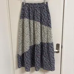 Samansa Mos2サマンサモスモス　花柄パッチワークティアードスカート