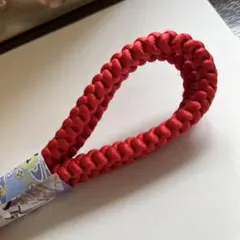 ワインレッド系鮮やかな赤色 編み込み 帯締め　新古品