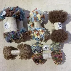 ハンドメイド ちょっぴりエスニック♡ ミニリース デニム アートヤーン