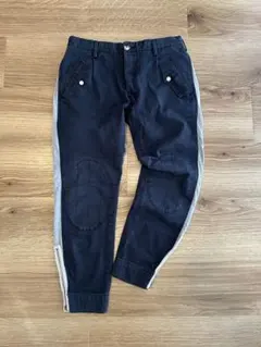 (+)people エルボーパッチ サイドジップ カジュアルパンツ36