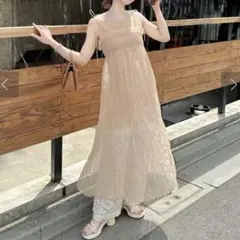 【新品・タグ付き】シアーシャーリングワンピースSET