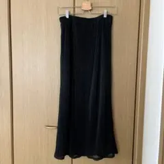 ブラック プリーツロングスカート