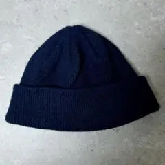 ネイビー アクリル ビーニー ニット帽 フリーサイズ