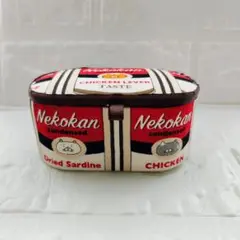 ミニミニ蓋付きトレイ　小物入れ　猫柄　レッド