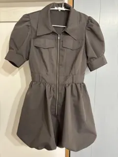 【美品】フロントジップバルーンミニロンパース