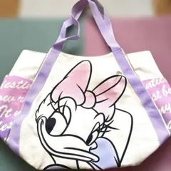 ディズニー デイジー ドナルド 大きめトートバッグパープル系のサムネイル