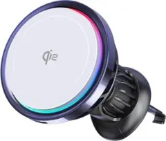 スマホホルダー 車 ワイヤレス充電 エアコン吹き出し口式 超強力磁石搭載