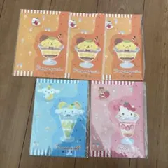 ポムポムプリン・シナモロール・ハローキティ クリアファイル 5枚セット