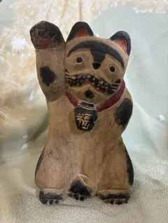 松田一戯 木彫り 熊招き猫置物 松田一戯 木彫り 熊招き猫置物 - メルカリ