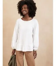 BANANA REPUBLIC オーガニックコットンパフスリーブニットトップ