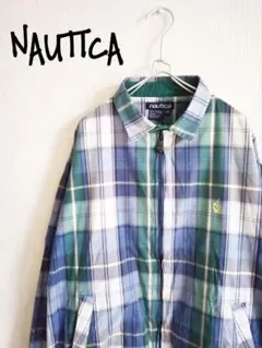D221402 NAUTICA 90s チェック柄ジップアップ コットンブルゾン