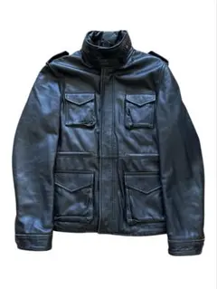 lambskin high neck military jacket - メルカリ
