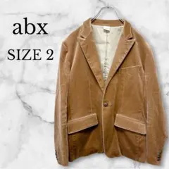 abx テーラードジャケット　シングルボタン　秋冬　コットン　無地　ブラウン　M