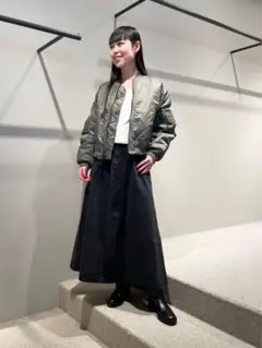 Edition ブラックデニムフレアスカート34