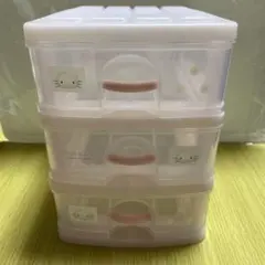 レトロ　1999年　Hello Kitty 3段収納ボックス ピンク　レア
