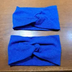 ヘアバンド メイクバンド ヘアターバン 青 ブルー ネイビー 2個セット