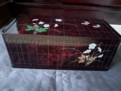 螺鈿　漆　ティッシュケース　ミラー付き