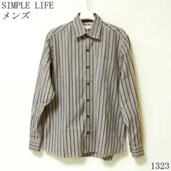 SIMPLE LIFE ストライプ 長袖シャツ LL