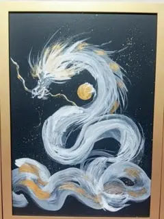 ホワイトタイガーと青いバラの絵画 ホワイトタイガーと青いバラの絵画 - メルカリ