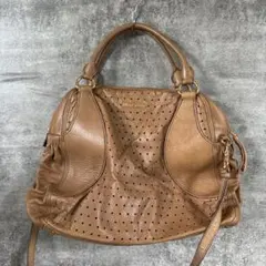 ミュウミュウ トートバッグ ハンドバッグ ショルダーバッグ レザー ブラウン