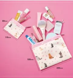 MAQUIA 4月号　付録　ポーチ2種類 LeSportsac 猫柄ポーチセット