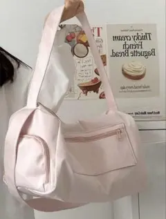 【美品】大容量 ボストンバッグ ピンク 2way 旅行 ジム スポーツ 修学旅行