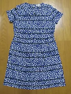 美品 ハナエモリ ドット柄ワンピース Lサイズ