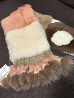 新品 贅沢 リアルファー 毛皮マフラー 北海道MIX