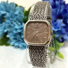 【希少】SEIKO セイコー スクエア　オクタゴン　茶色文字盤　腕時計　稼働品